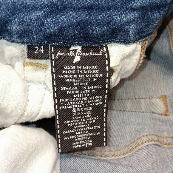 7 For All Mankind Ladies 24 Kimmie Straight Leg Designer Blue Denim Jeans, USA - Picture 11 of 12